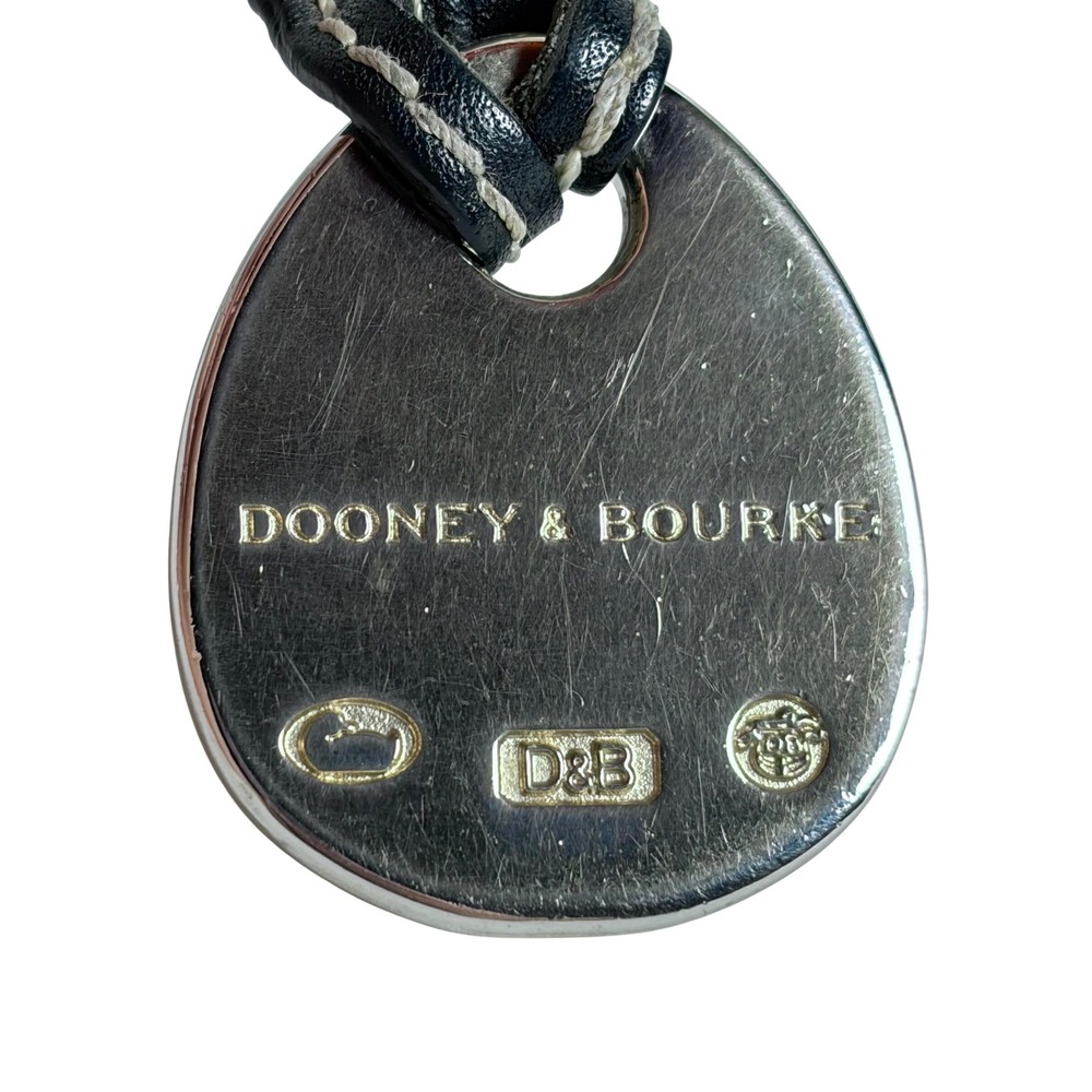 Dooney & Bourke Duck Logo Bag Charm Silver Tone Leather Strap - Picture 5 of 9